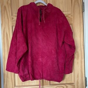 Super Baggy Thrifted Pink Acid Wash Quarter Zip